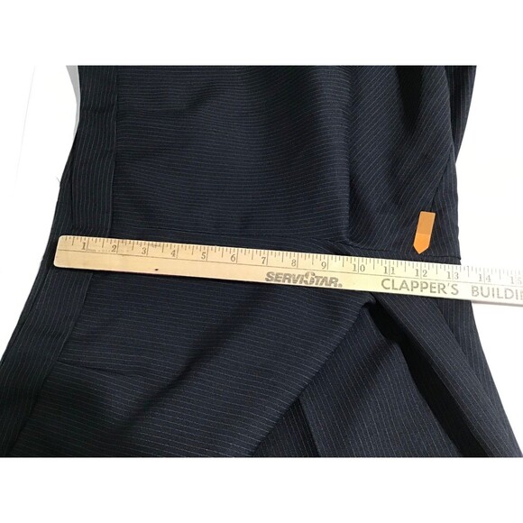 Jones Wear Suit Trouser Pants Womens 14 Black Pinstripe Wide Leg Professional - Picture 12 of 12